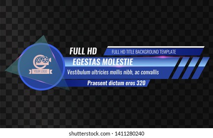 Unique Video headline title or lower third template. Vector illustration - Blue color