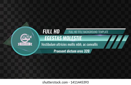 Unique Video headline title or lower third template. Vector illustration - Green color