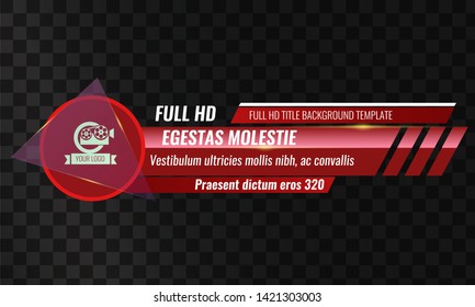 Unique Video headline title or lower third template. Vector illustration - Red color