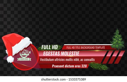 Unique Video Headline Title Or Lower Third Template With Santa Claus Cap Or Hat On It For Christmas And New Year Concpet Design. Vector Illustration