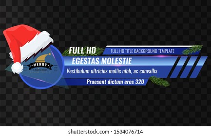 Unique Video Headline Title Or Lower Third Template With Santa Claus Cap Or Hat On It For Christmas And New Year Concpet Design. Vector Illustration