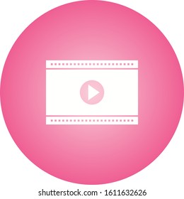 Unique Video Player Vector Glyph Icon
