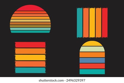 Unique vintage colorful shape design 