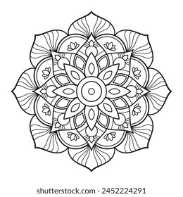 Unique and vintage floral mandala design for decoration. Vector illustration.