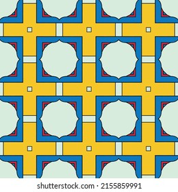 Unique vintage repeat pattern with endless geometric elements