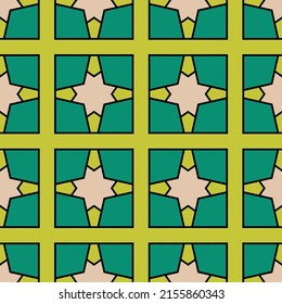 Unique vintage repeat pattern with endless geometric elements