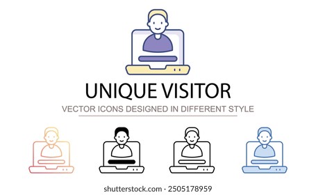 Diseño único del icono del visitante con el fondo blanco