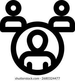 Visitante único, visitantes, icono de contorno único