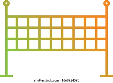 Icono de línea de vectores de voley único
