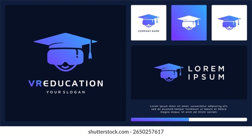Concepto único del diseño del logotipo de la educación de VR