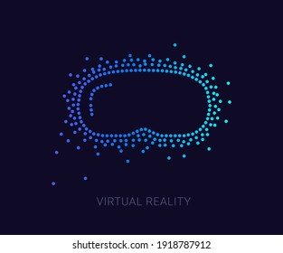 Unique VR glasses vector virtual reality headset icon, made of multiple dots, Modern signs, dotted symbols collection, an exclusive icon for websites, Campaign, logo design, mobile app, infographics