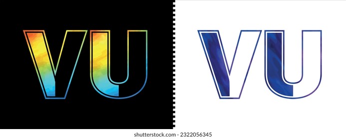 Unique VU letter logo Icon vector template. Premium stylish alphabet logo design for corporate business