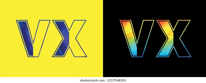 Logo de la carta VX exclusiva Plantilla vectorial de iconos. Diseño de logotipo de alfabeto elegante de primera calidad para empresas