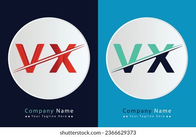 Unique VX letter logo Icon vector template.