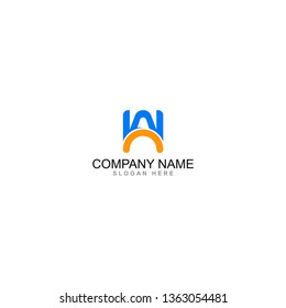 Unique WA letter vector logo design symbol