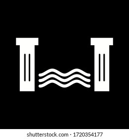 Unique Water Dam Vector Glyph Icon