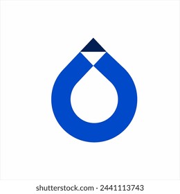 Unique water drop vector logo design with triangle. Water safety concept logo.