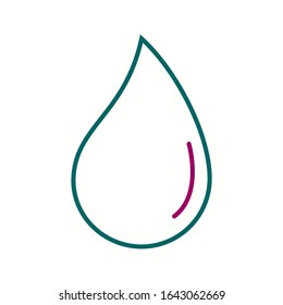 Unique Water Droplet Vector Line Icon
