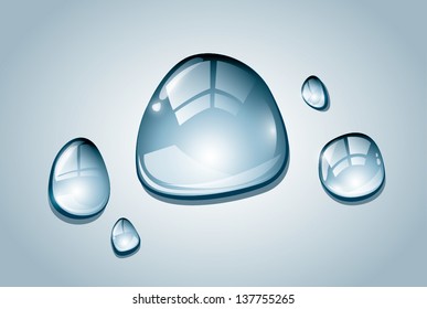 Unique water drops, EPS 10