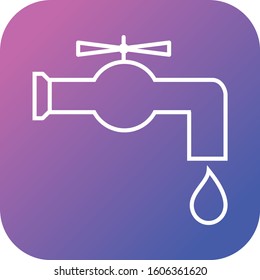 Unique Water Tap Vector Line Icon