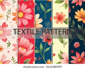 unique watercolor floral pattern group