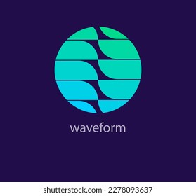 Logo de forma de onda única. Color de diseño moderno. Plantilla del logotipo de la ola oceánica. vector.