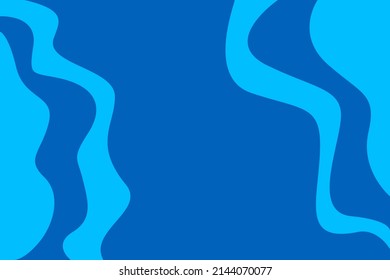 The unique wavy shape of the blue background. 