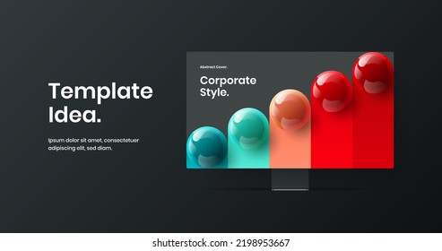 Unique web banner design vector layout. Minimalistic computer monitor mockup presentation illustration.