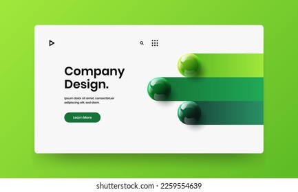 Unique web banner vector design illustration. Amazing 3D spheres corporate identity concept.