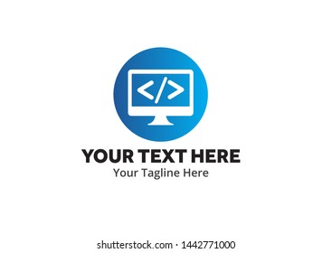 unique web developer simple logo creative design in flat style with color . web designer logo creative design for identity and community