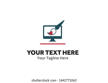 unique web developer simple logo creative design in flat style with color . web designer logo creative design for identity and community