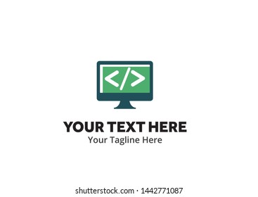 unique web developer simple logo creative design in flat style with color . web designer logo creative design for identity and community