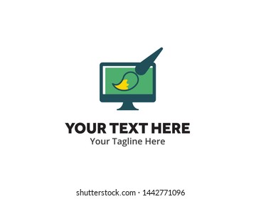unique web developer simple logo creative design in flat style with color . web designer logo creative design for identity and community