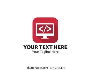 unique web developer simple logo creative design in flat style with color . web designer logo creative design for identity and community