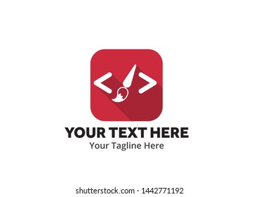 unique web developer simple logo creative design in flat style with color . web designer logo creative design for identity and community