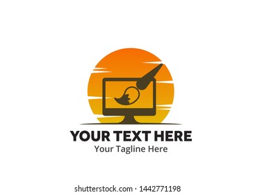 unique web developer simple logo creative design in flat style with color . web designer logo creative design for identity and community