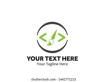 unique web developer simple logo creative design in flat style with color . web designer logo creative design for identity and community