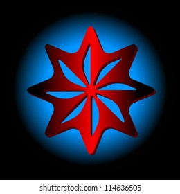 Unique a web an icon in abstract style on a black background