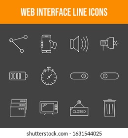 Unique Web Interface Line Icons Set	