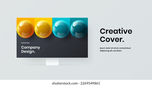 Unique web project vector design illustration. Clean display mockup banner concept.