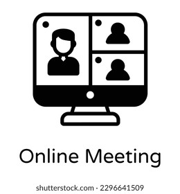Un icono único de un seminario web al estilo de un glifo 