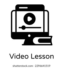 A unique webinar icon in glyph style 