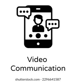 A unique webinar icon in glyph style 