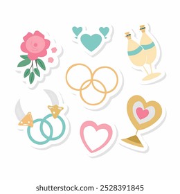 unique wedding celebration icon clipart sticker