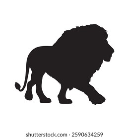 Unique and Well-Defined Lion Silhouette for Artistic Creations - Lion Vector - Lion Icon
