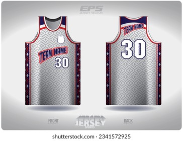 Unique white and blue woven pattern design, illustration, textile background for sports t-shirt, football jersey shirt mockup for football club. consistent front view