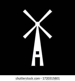 Unique Windmill Vector Glyph Icon