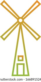 Unique Windmill Vector Line Icon