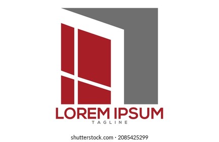 Unique window logo Modern and minimalist vector and abstract logo