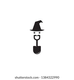 Unique Witch Shovel Logo Icon Unusual 
